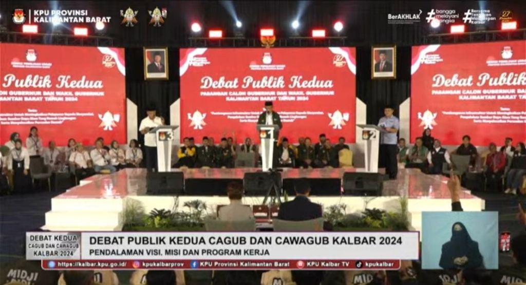 Debat kedua para calon gubernur dan calon wakil gubernur Kalimantan Barat, Selasa (5/11/2024) malam.