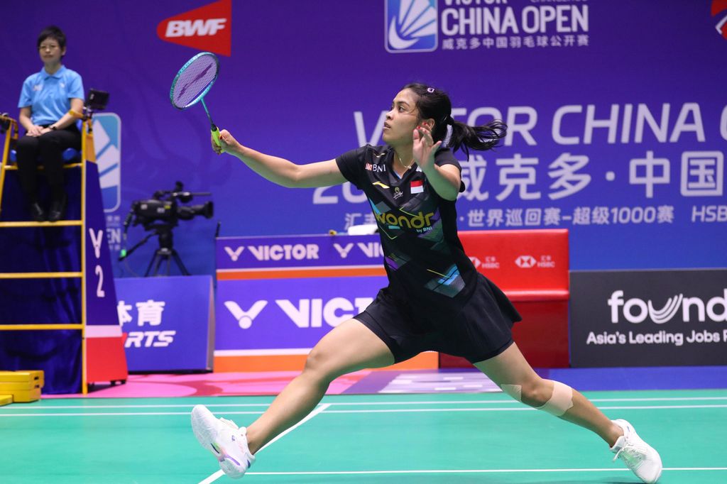 Gregoria Mariska Tunjung kalah dari pemain India, Malvika Bansod, pada babak pertama China Terbuka. Pada pertandingan di Changzhou Olympic Sports Centre, Rabu (18/9/2024), Gregoria kalah dengan skor 24-26, 19-21.