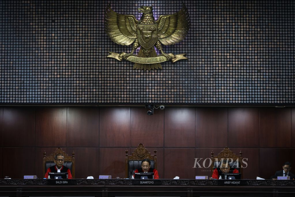 Suasana sidang di Gedung MK, Jakarta, Rabu (29/11/2023). 