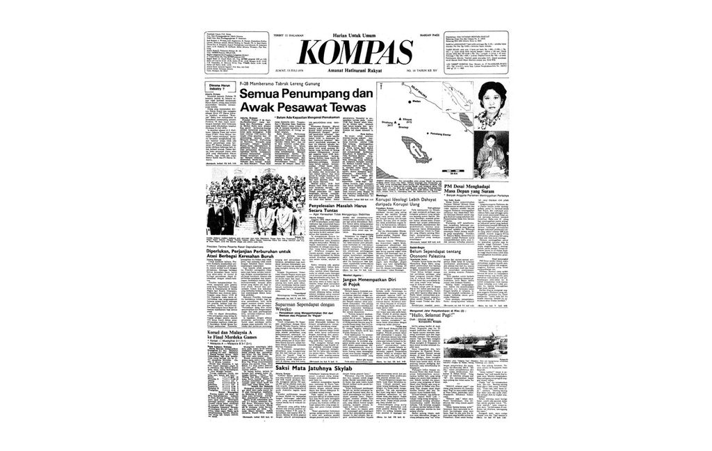 Pesawat Fokker F-28 Palembang-Medan milik Garuda menabrak Gunung Pertektekan; menewaskan empat awak pesawat dan 57 penumpang. Ini kecelakaan kedua untuk pesawat jenis Fokker F-28 pada 1979. Sebelumnya, Fokker F-28 juga jatuh di Probolinggo, Jawa Timur, dalam penerbangan dari Denpasar ke Surabaya.