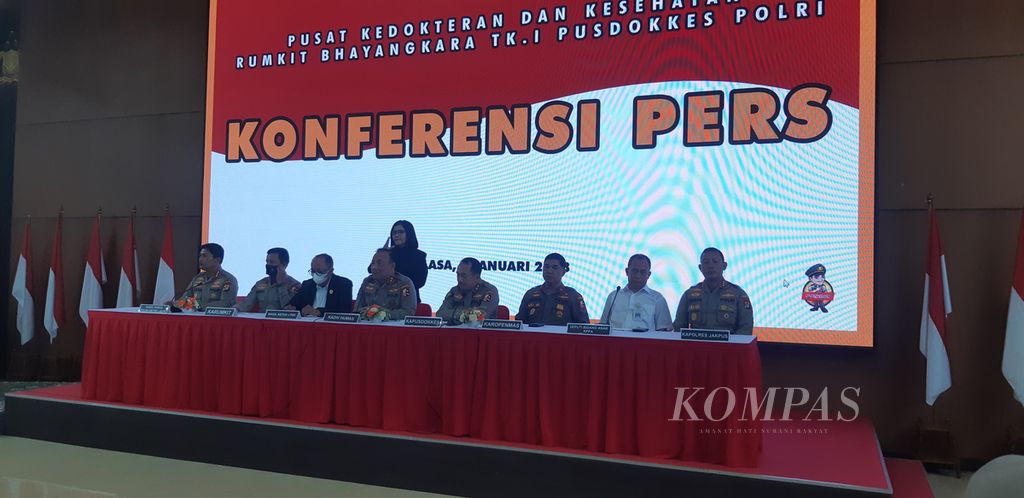Konferensi pers kasus penculikan anak perempuan berumur enam tahun bernama Malika Anastasya di Jakarta Pusat dengan narasumber dari jajaran Polri, Polda Metro Jaya, KPPA, dan LPSK di RS Polri, Kramat Jati, Jakarta Timur, Selasa (3/1/2023).