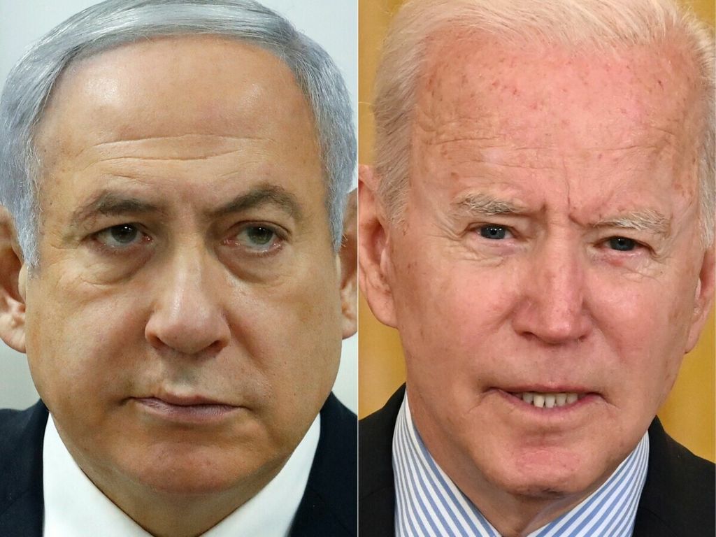 Gabungan foto yang dibuat pada 17 Mei 2021 ini memperlihatkan PM Israel Benjamin Netanyahu (kiri) dan Presiden AS Joe Biden. 