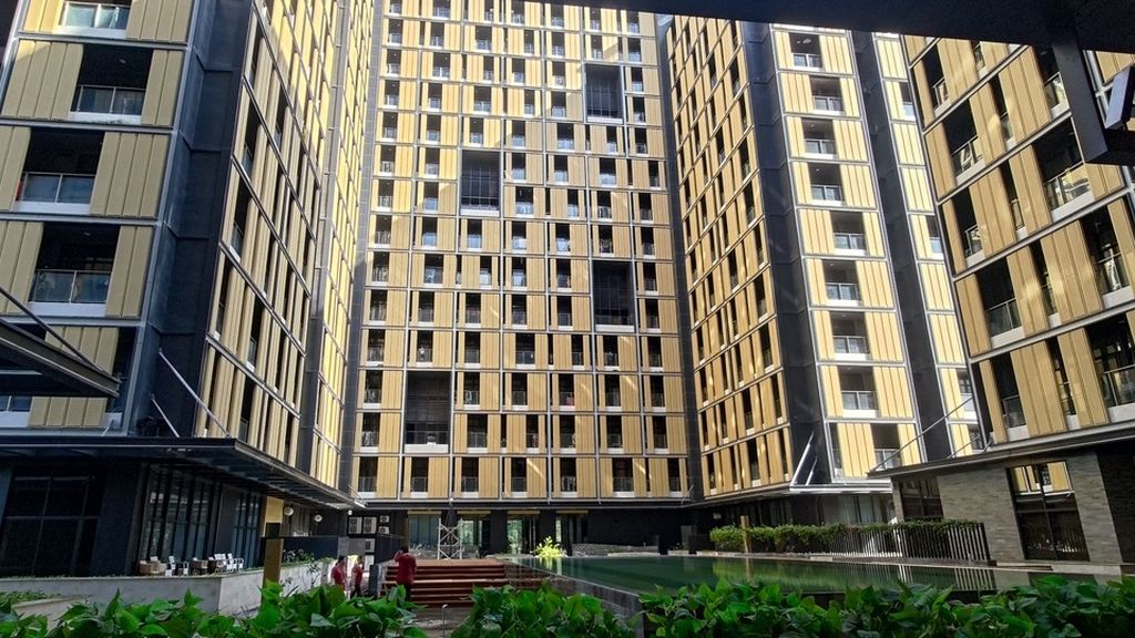 Suasana apartemen tempat tinggal pekerja di Kompong Dewa Resort, Sihanoukville, Kamboja, awal Desember 2023.