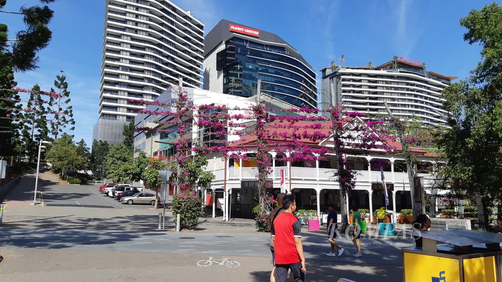 Suasana South Bank di Brisbane, Queensland, Australia, pada Minggu (19/11/2023) pagi.