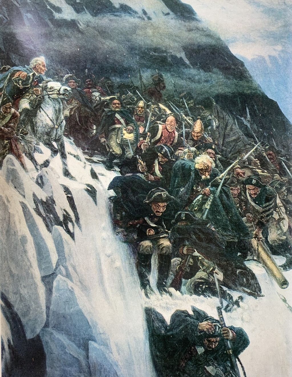 Lukisan Vasily Surikov, Pasukan Suvorov Melintasi Alpen”
