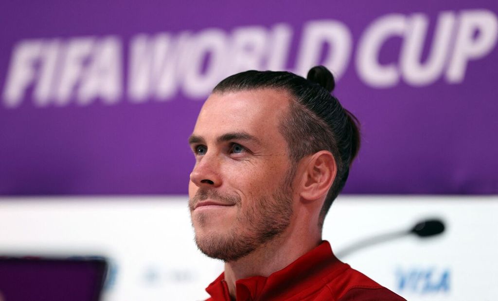 Penyerang Wales, Gareth Bale, menghadiri jumpa pers di Qatar National Convention Center (QNCC) 20 November 2022. Mereka akan menghadapi Amerika Serikat pada Senin (21/11/2022).