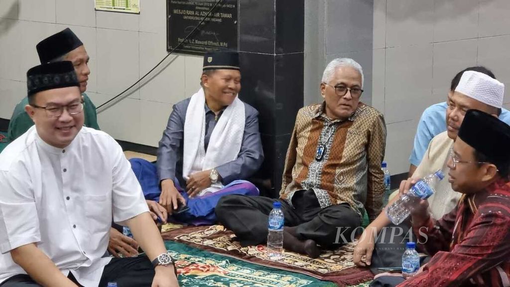 Anggota Komisi II dari Fraksi PAN Guspardi Gaus saat mengisi masa reses dengan silaturahmi dan buka bersama dengan pengurus ICMI Sumbar, Selasa (26/5/2022).