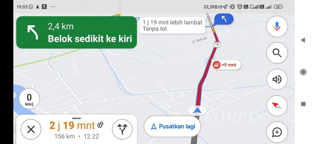 Tangkapan layar kemacetan di titik menjelang Jalan Tol Kertosono dari arah kediri, Minggu (23/4/2023).