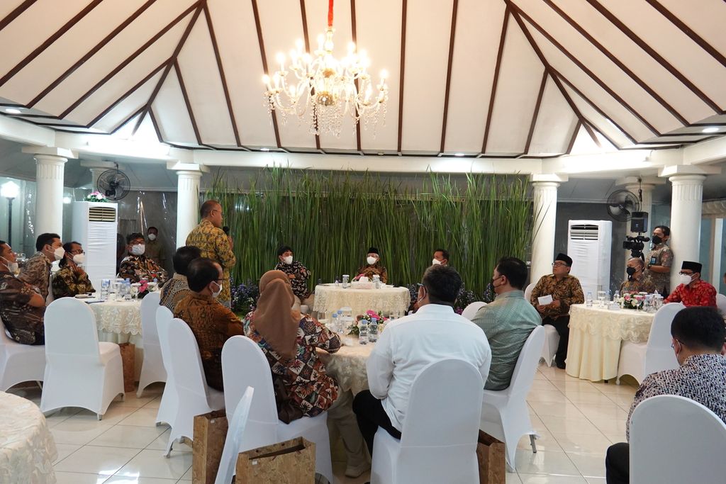  Wapres Amin dalam acara silaturahmi dengan Forum Pemimpin Redaksi di rumah dinas Wapres di Jakarta Pusat, Rabu (28/12/2022).