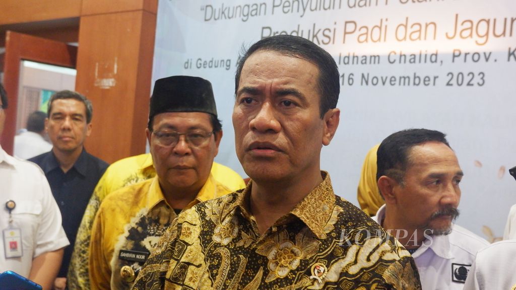 Menteri Pertanian Andi Amran Sulaiman di Banjarbaru, Kalimantan Selatan, Kamis (16/11/2023).