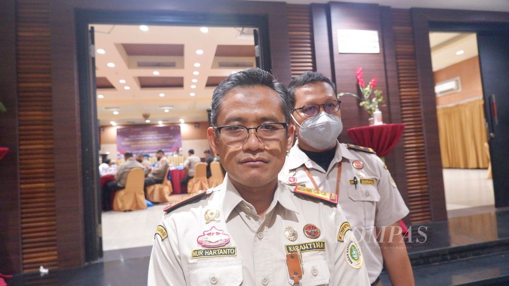 Kepala Balai Karantina Pertanian Kelas I Banjarmasin Nur Hartanto di Banjarmasin, Kalimantan Selatan, Selasa (23/8/2022).