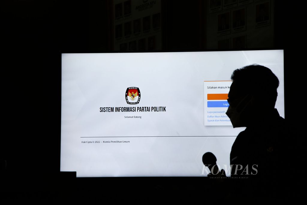 Komisi Pemilihan Umum (KPU) meluncurkan Sistem Informasi Partai Politik (Sipol) Pemilu 2024 di Gedung KPU, Jakarta, Jumat (24/6/2022). 