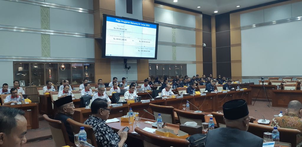 Rapat Kerja Komisi I DPR RI dengan BSSN dan Bakamla di Jakarta, Selasa (5/9/2023). Rapat ini membahas pagu anggaran 2024 antara lain untuk pengamanan pemilu dari sisi siber 