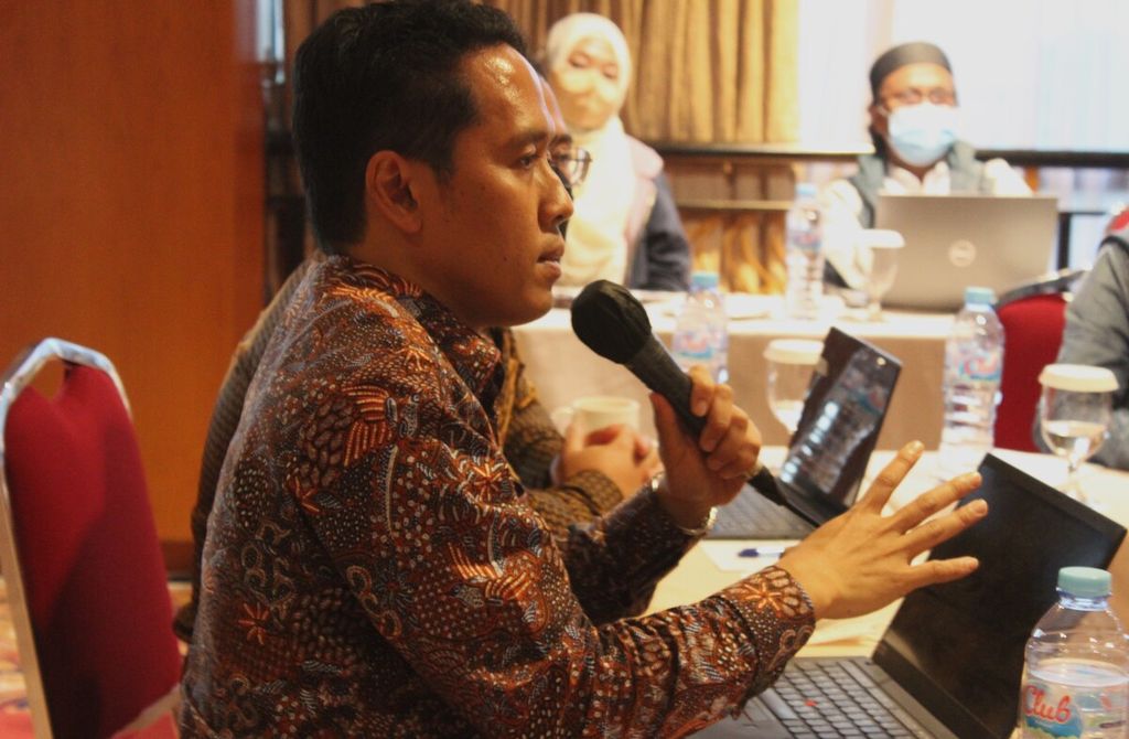 Kepala Badan Standar Kurikulum dan Asesmen Pendidikan Kementerian Pendidikan, Kebudayaan, Riset, dan Teknologi (Kemendikbudristek) Anindito Aditomo menghadiri diseminasi RUU Sisdiknas di Jakarta, Senin (12/9/2022).