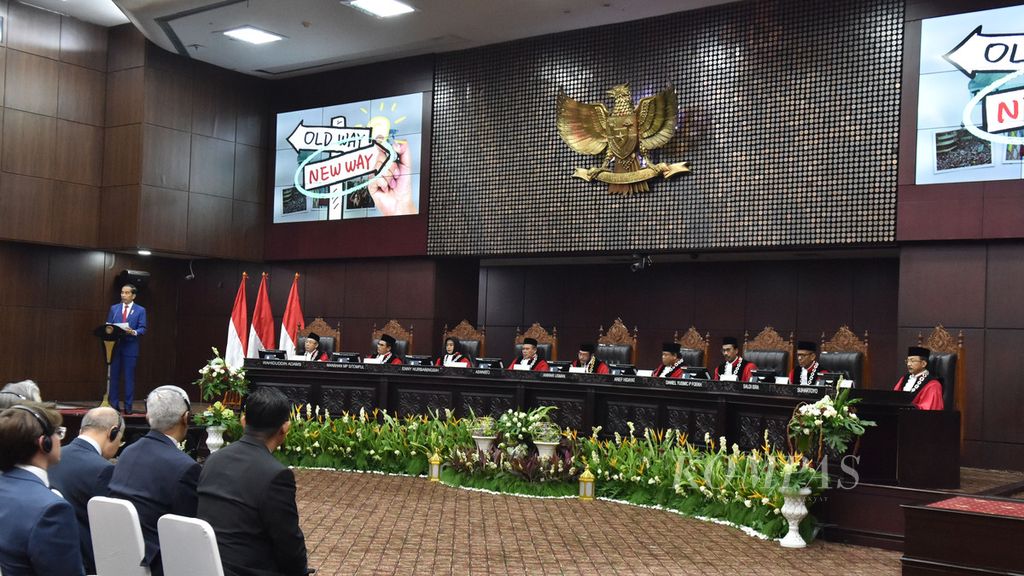 Suasana sidang di Gedung MK, Jakarta, Selasa (28/1/2020).