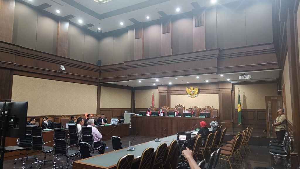 Suasana sidang dakwaan Thomas Anthony van der Heyden di Pengadilan Tindak Pidana Korupsi (Tipikor) Jakarta, Kamis (9/3/2023).