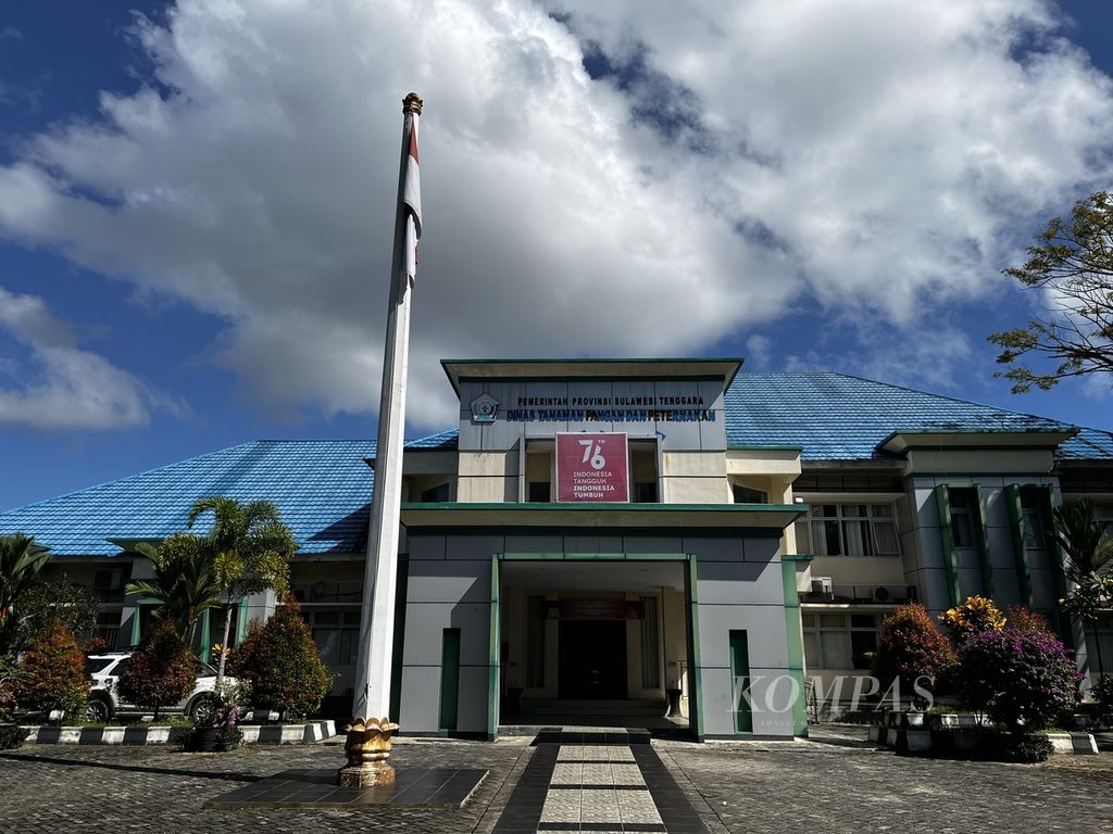 Kantor Dinas Tanaman Pangan dan Peternakan Sulawesi Tenggara, di Kendari, Sultra, Jumat (1/7/2022).