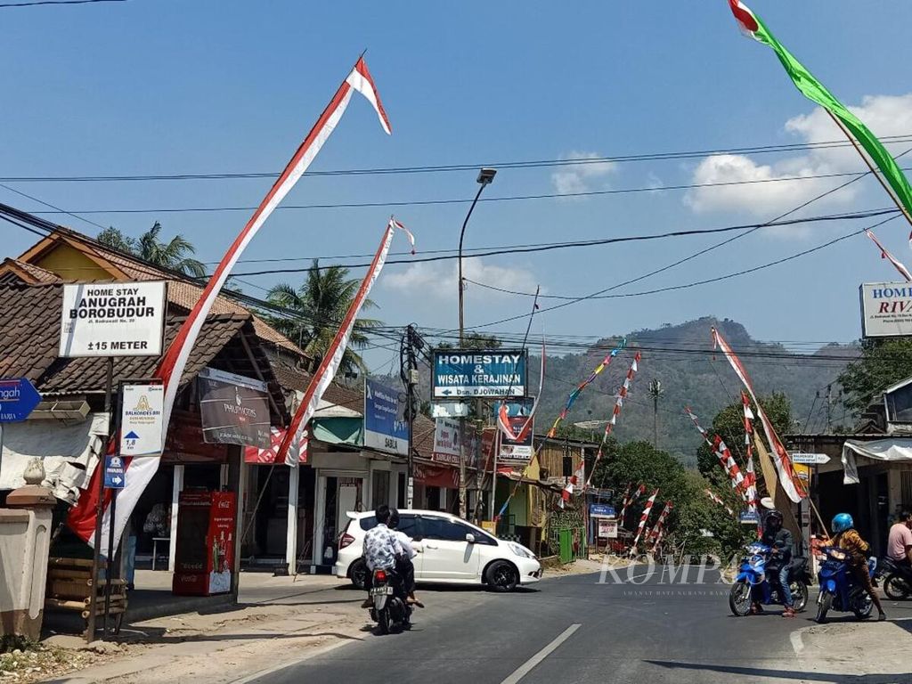 Deretan homestay di kawasan wisata Borobudur, Kabupaten Magelang, Jawa Tengah.
