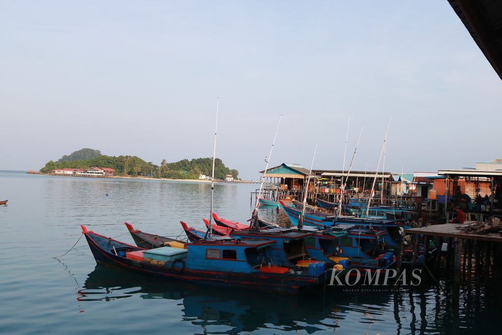 Sejumlah nelayan yang baru kembali dari melaut di sekitar Pulau Jemaja, Kepulauan Anambas, Kepulauan Riau, Jumat (26/7/2024). Mereka membawa beragam jenis hewan laut. Dua di antaranya yang paling terkenal adalah sotong dan cumi-cumi. 