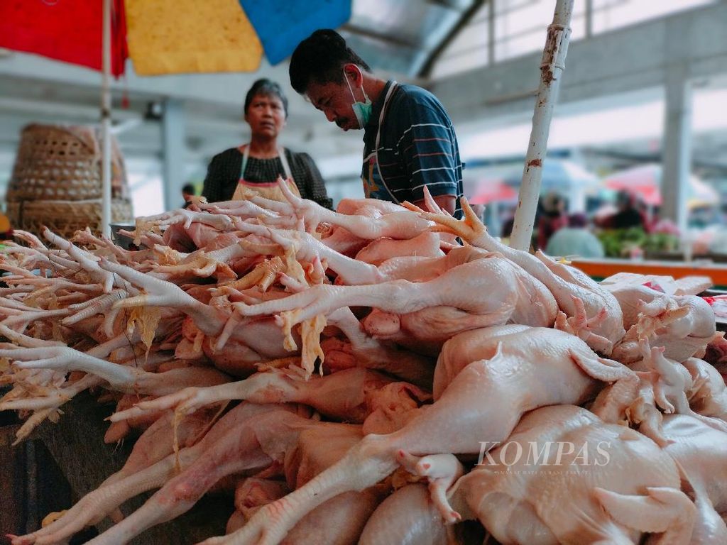 Harga ayam stabil tinggi pada harga Rp 37.000-Rp 40.000 per kg. Hal ini membuat rata-rata pembeli mengurangi volume pembeliannya.