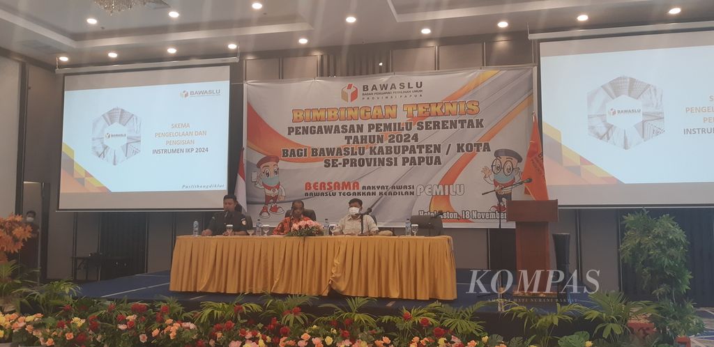 Badan Pengawas Pemilu Papua melaksanakan kegiatan bertajuk Bimbingan Teknis Pengawasan Pemilu Serentak Tahun 2024 di Jayapura, Jumat (18/11/2022).