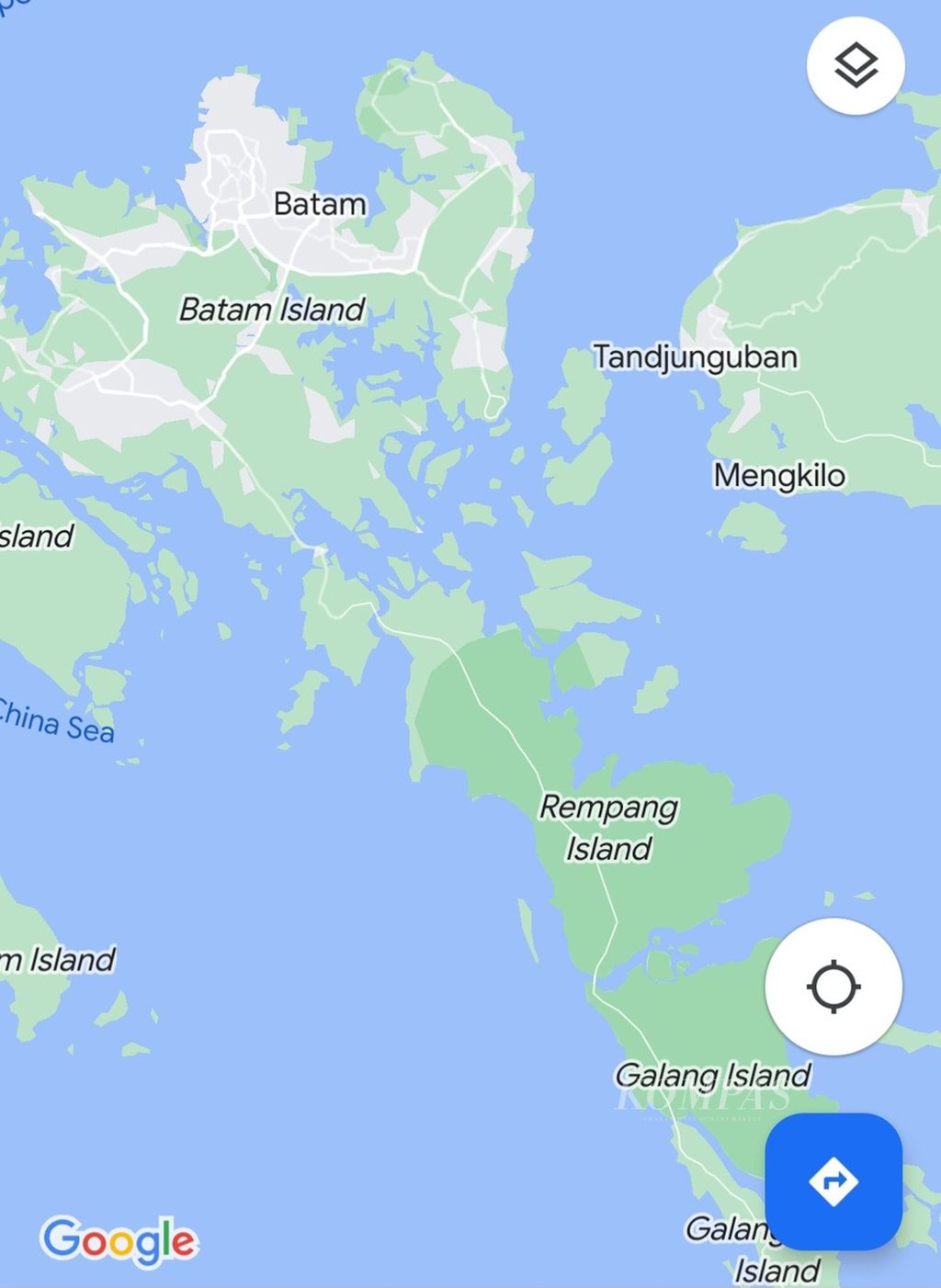 Peta Lokasi Pulau Rempang