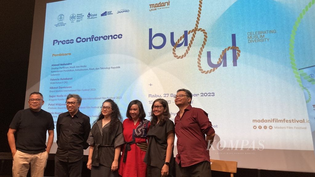 Suasana konferensi pers Madani International Film Festival (MIFF) 2023 di Jakarta, Rabu (27/9/2023). Festival film ini akan berlangsung di Jakarta pada 7-12 Oktober 2023. Ada 75 film dari 26 negara yang akan ditayangkan selama festival.