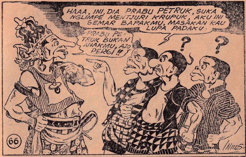 Komik <i>Prabu Petruk</i> (1956) gubahan Indri Soedono.