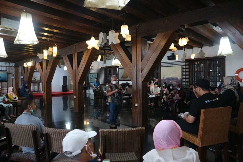 Suasana gelar wicara Haritage Talks bertajuk Rempah, Kopi, dan Kuliner JakartaMuseum Bahari, Penjaringan, Jakarta Utara, Sabtu (28/1/2023).