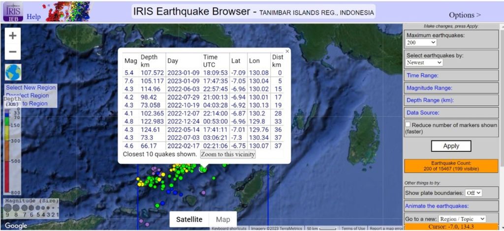 Berdasarkan data IRIS, gempa memiliki kekuatan M 7,6 dengan kedalaman 105 km dan tidak berpotensi memicu tsunami.