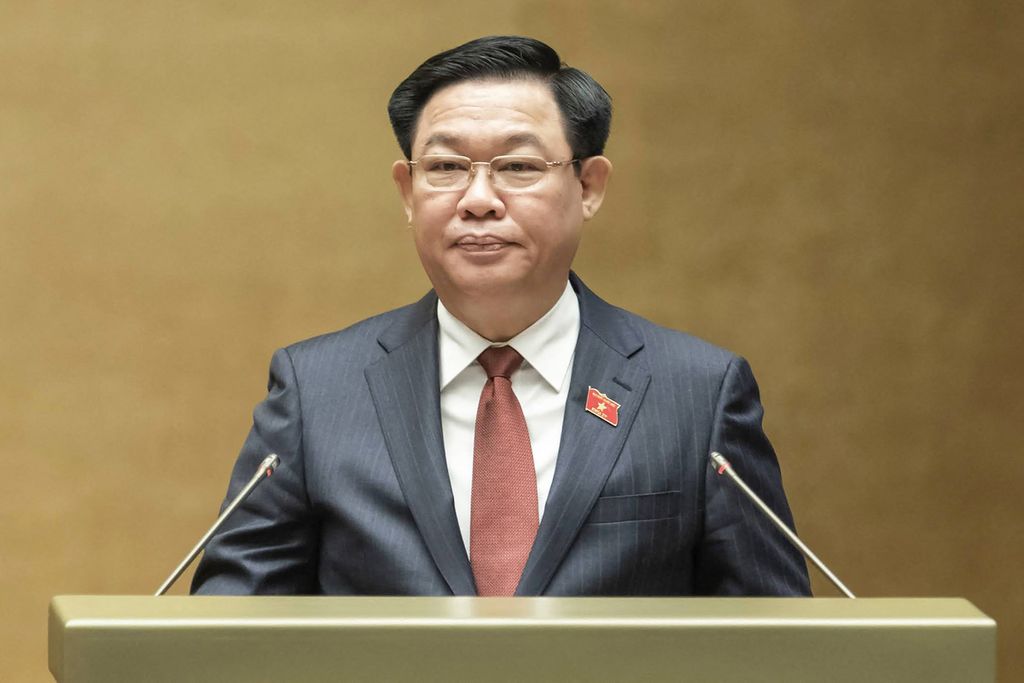 Ketua Parlemen Vietnam Vuong Dinh Hue dalam sidang pada Oktober 2023. 