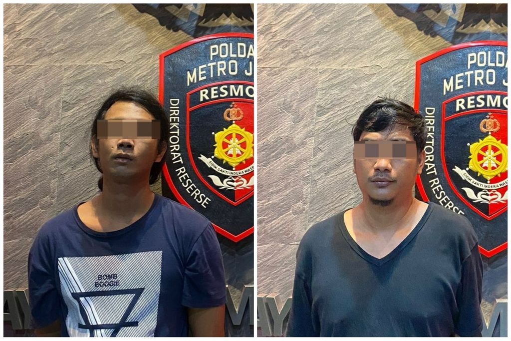 R dan J, dua tersangka pencurian dan pemerkosaan seorang perempuan di daerah Bekasi, Jawa Barat, pada Sabtu (10/6/2023) yang ditangkap Resmob Ditreskrimum Polda Metro Jaya, Rabu (14/6/2023).
