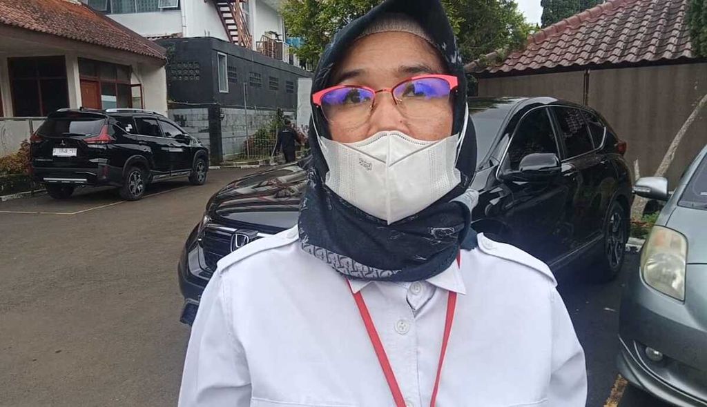 Direktur RSUD Cimacan Juliana Aritonang ketika diwawancarai di halaman Balai Besar Pelatihan Kesehatan (BBPK) Ciloto di depan RSUD Cimacan, Cipanas, Cianjur, Jawa Barat, Rabu (23/11/2022).