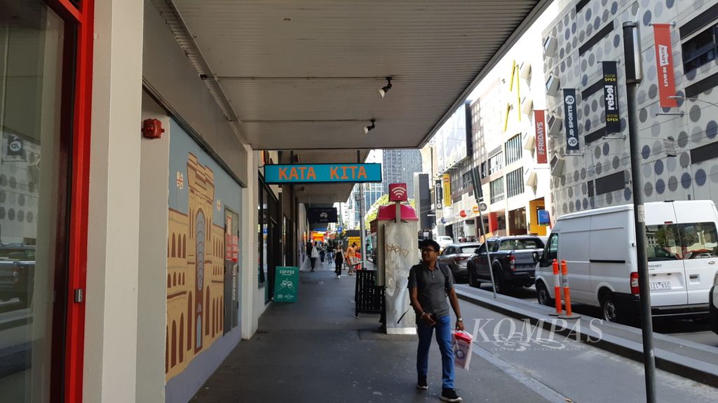 Restoran Kata Kita, salah satu restoran Indonesia di pusat kota Melbourne di sekitar kawasan di Melbourne CBD, Australia, Kamis (29/2/2024).