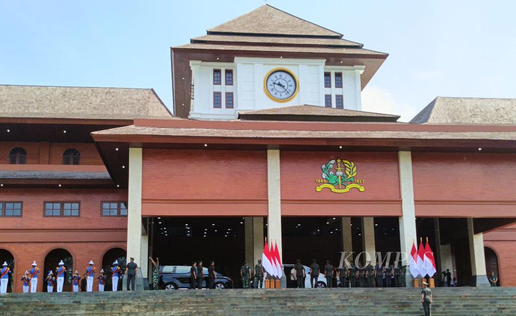 Suasana sebelum peresmian Graha Utama di Akademi Militer (Akmil) Magelang, Senin (29/1/2024) siang.