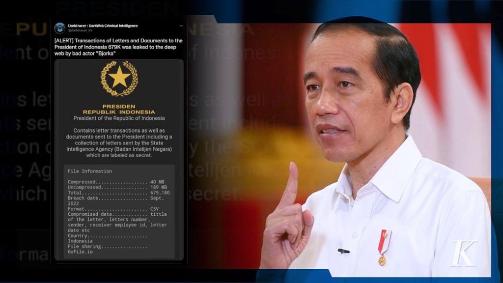 Sejumlah surat rahasia Presiden Joko Widodo dengan Badan Intelijen Negara serta dokumen Sekretariat Negara diduga diretas.