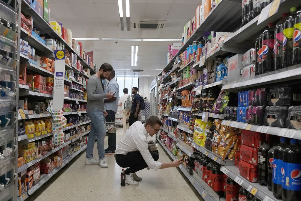 Supermarket di London, Inggris, Agustus 2022