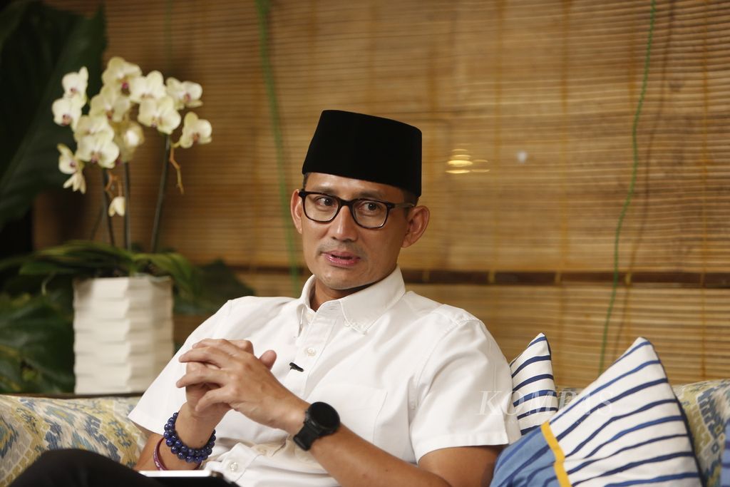 Sandiaga Salahuddin Uno, Menteri Pariwisata dan Ekonomi Kreatif Republik Indonesia .