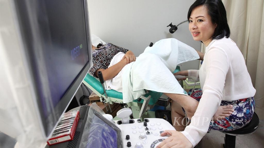 Pemeriksaan USG pada ibu hamil di RS Bunda, Menteng, Jakarta, Kamis (9/10). Deteksi dini pada ibu hamil diperlukan untuk mengantisipasi berbagai penyakit, termasuk penyakit jantung bawaan.