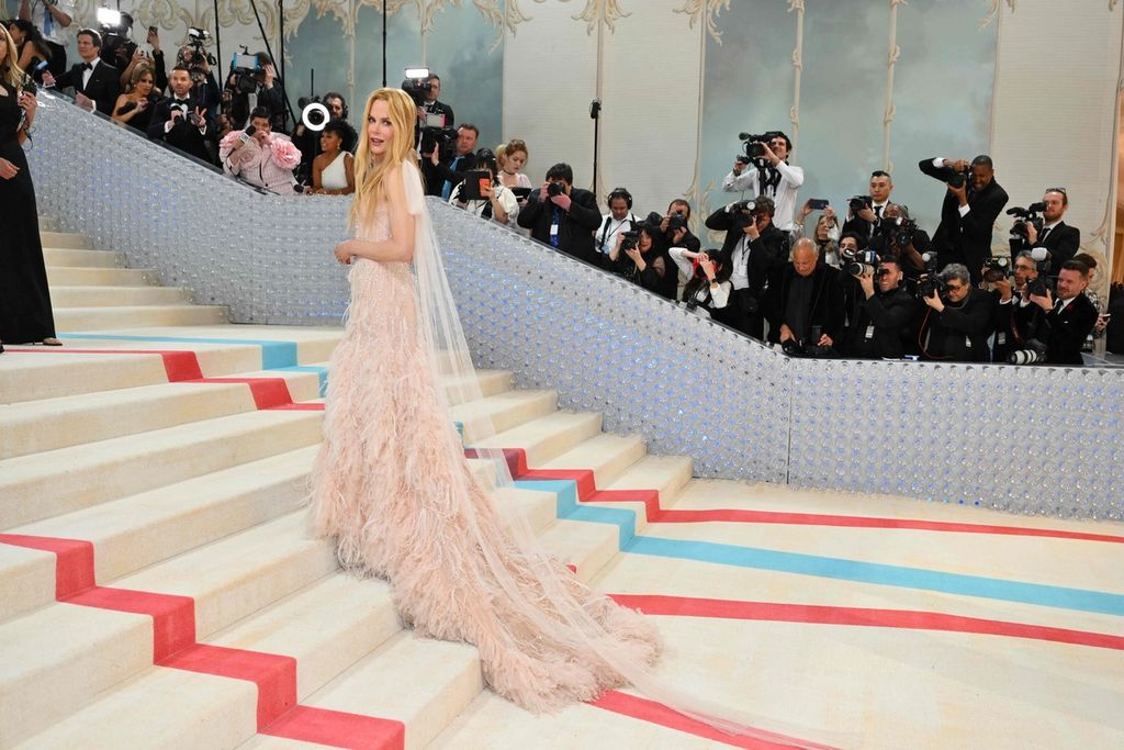 Actress Nicole Kidman arrived at the Met Gala 2023 event at the Metropolitan Museum of Art, New York City, USA, on May 1, 2023.