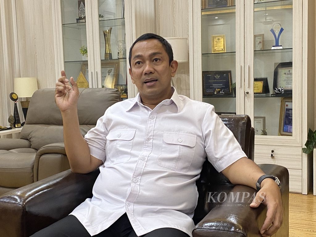 Wali Kota Semarang Hendrar Prihadi saat ditemui di kantornya di Kota Semarang, Jawa Tengah, Rabu (7/9/2022). 