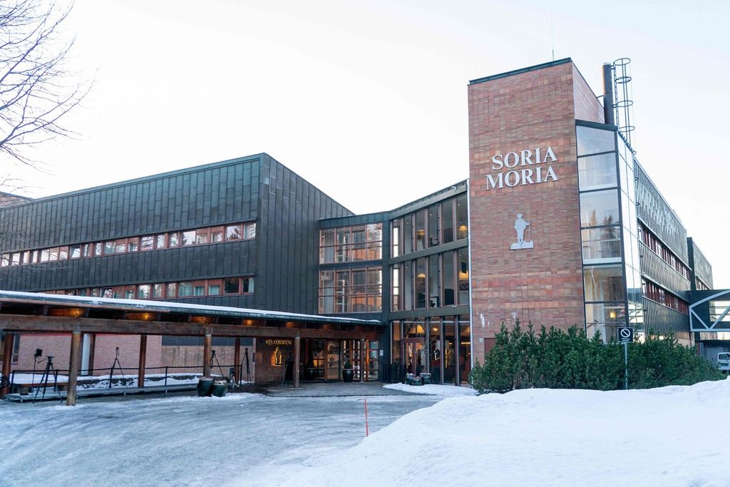 Hotel Soria Moria hotel di Oslo, Norwegia, 25 Januari 2022, hari terakhir pertemuan delegasi perwakilan Taliban dengan sejumlah pihak dalam lawatan diplomasi pertama mereka ke Barat setelah mereka merebut kekuasaan di Afghanistan.