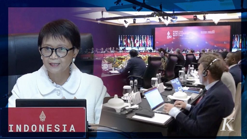 Menteri Luar Negeri Retno Marsudi mengapresiasi seluruh anggota G20 yang hadir dalam pertemuan Menteri Luar Negeri G20 di Bali, 7-8 Juli 2022. Menlu menyebut, kehadiran para anggota sebagai dukungan atas presidensi Indonesia di G20.