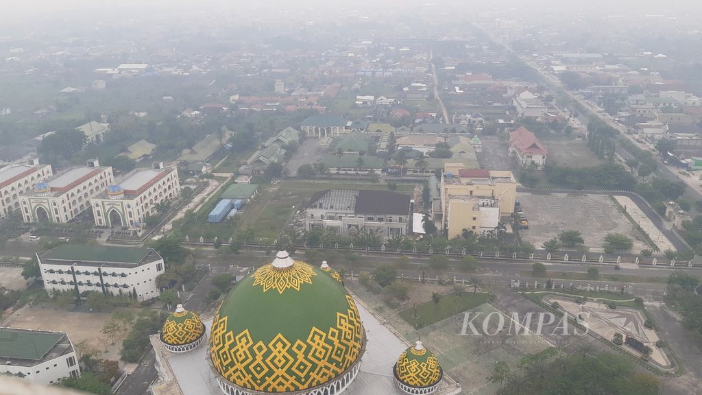 Jerubu kebakaran hutan dan lahan kembali menyelimuti Kota Palangkaraya, Kalimantan Tengah, Selasa (31/10/2023). Kualitas udara di Palangkaraya kembali tidak sehat.