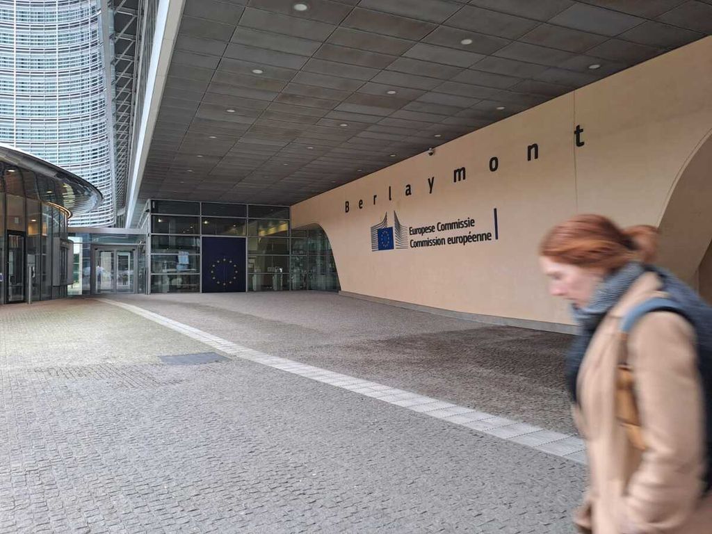 Gedung Uni Eropa di Brussels, Belgia, Kamis (21/3/2024).