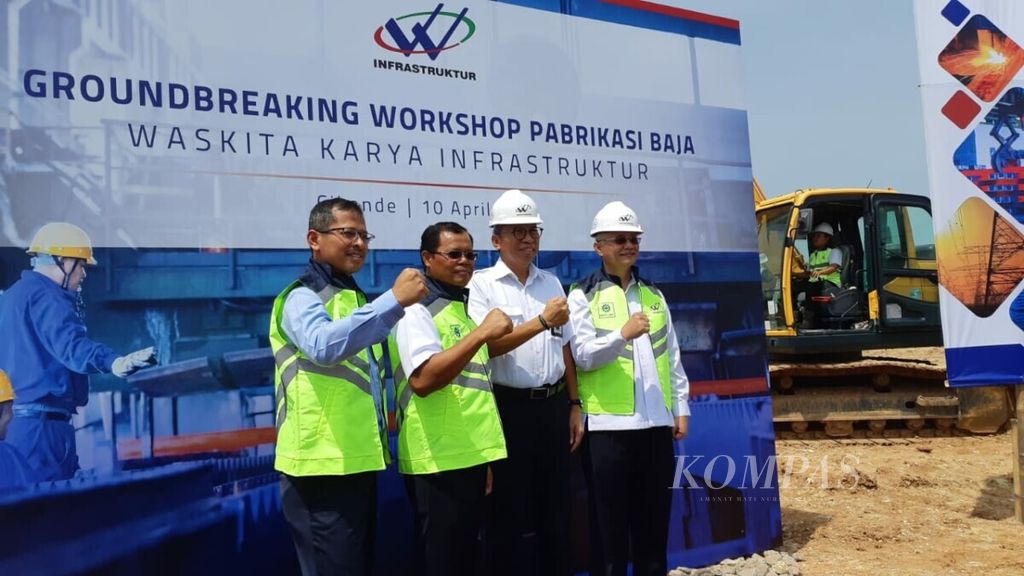 Pencanangan dimulainya pembangunan workshop fabrikasi baja, Rabu (10/4/2019), di Cikande, Kabupaten Serang, Banten.
