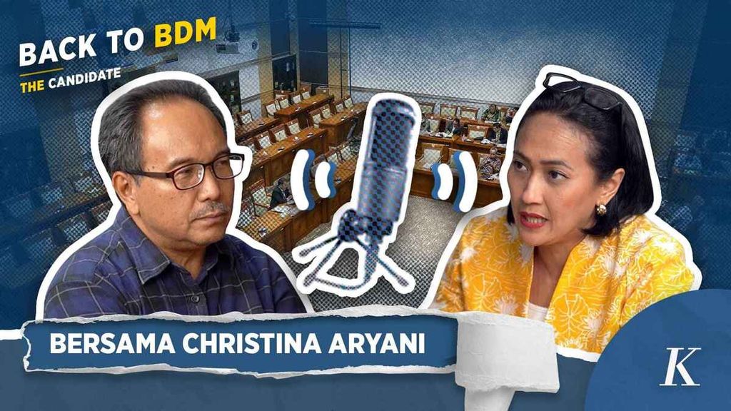 Caleg Christina Aryani tampil dalam podcast Back To BDM The Candidate bertema "Biaya Kampanye, Bikin Untung Atau Buntung?" di Jakarta (11/10/2023).