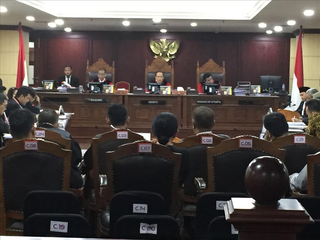 Sidang pendahuluan sengketa PHPU pileg, Rabu (10/7/2019) digelar dalam Ruang Sidang Panel 2 Mahkamah Konstitusi.