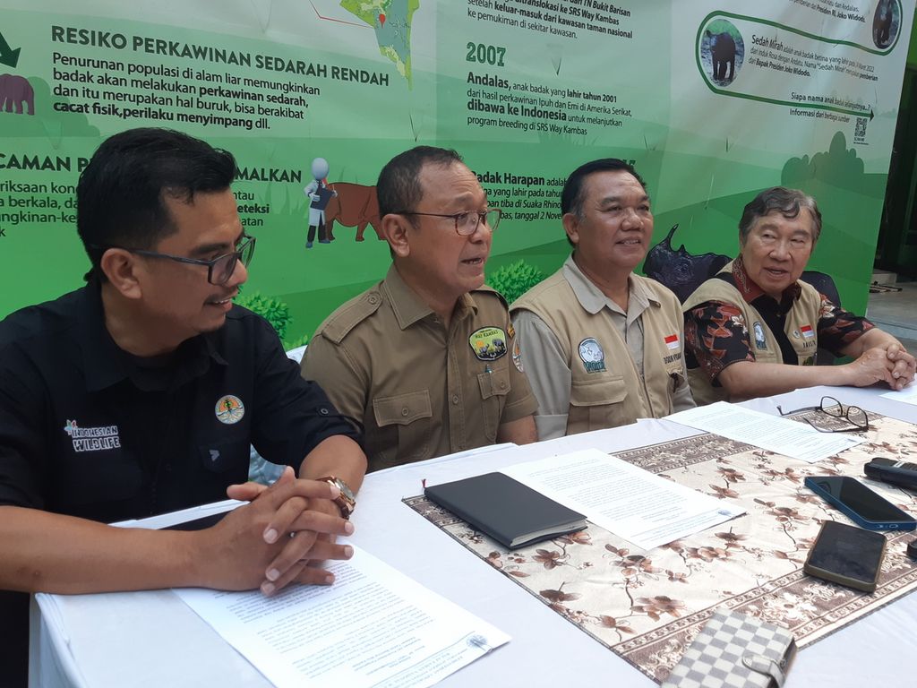 Kegiatan sosialisasi dan konsolidasi wilayah TNWK di Lampung Timur, Selasa (29/8/2023). Kegiatan itu untuk mendorong upaya pengamanan kolaboratif yang melibatkan berbagai pihak untuk melindungi badak dan satwa kunci lainnya dari ancaman perburuan.