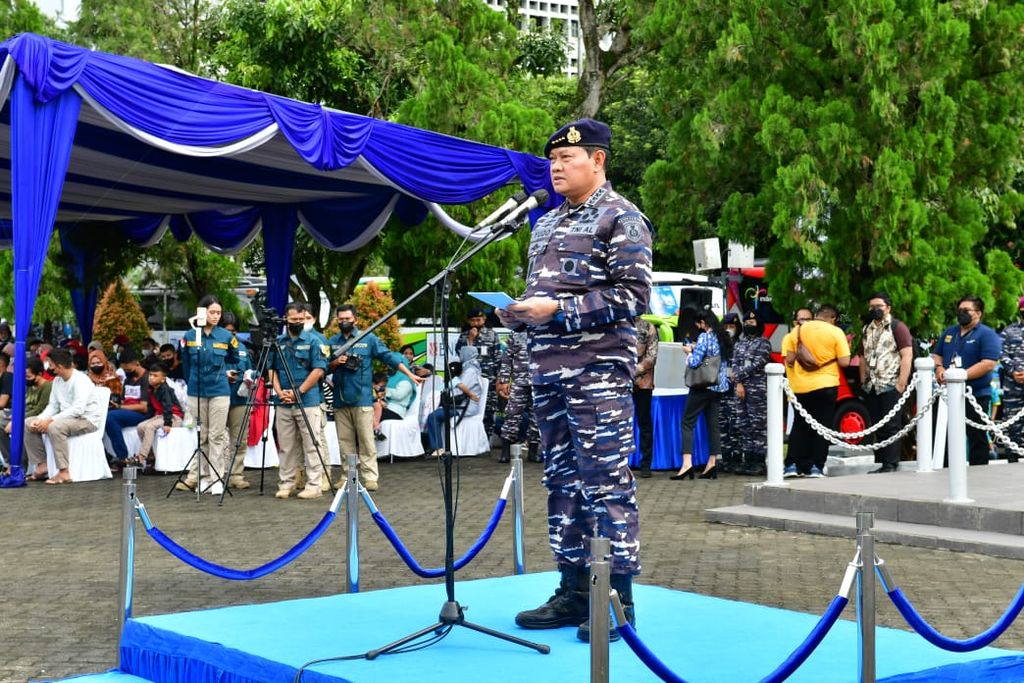KSAL Laksamana Yudo Margono di Markas Besar TNI Angkatan Laut, Jakarta, Kamis (28/4/2022).
